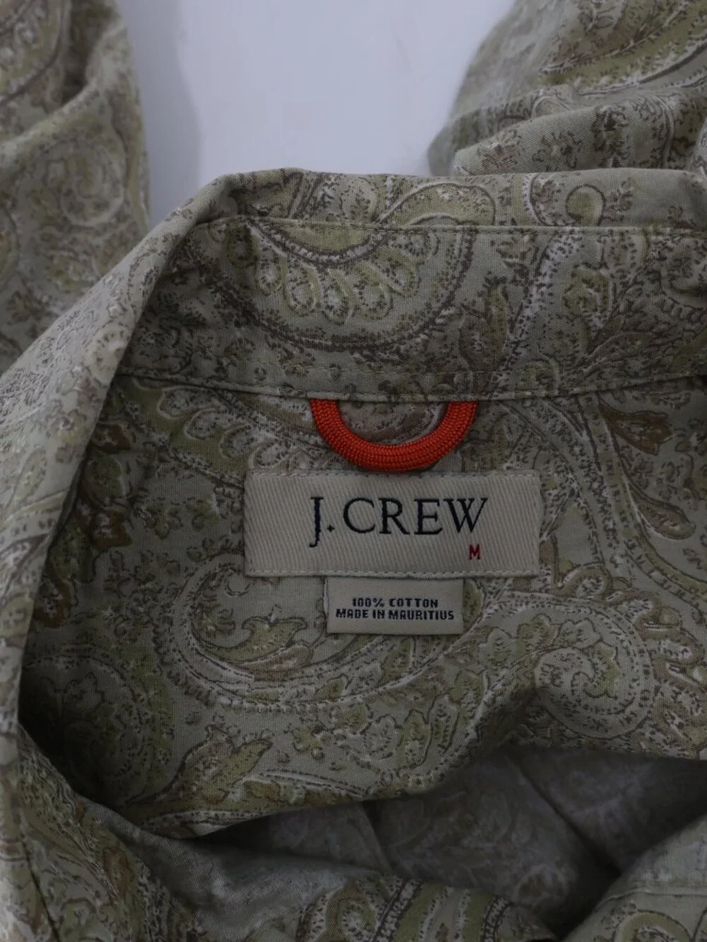 Vintage J Crew Shirt Men Medium AOP Paisley Short Sleeve Cotton Button Up Casual